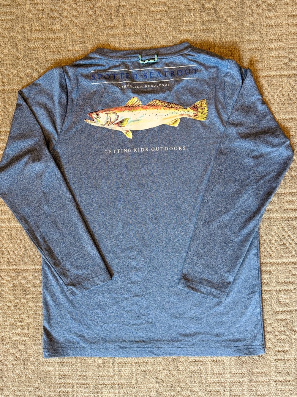 EUC Prodoh Boys Athletic Long-Sleeve Blue Graphic Shirt Fish Print size med 10